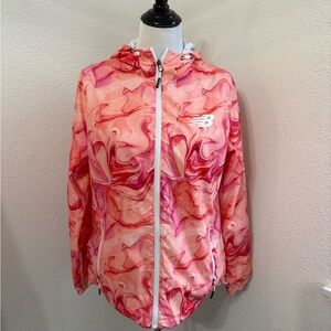 New Balance Pink and Red Swirl Wind Breaker